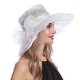 thumbnail image 4 of Women Girl Tea Party Fascinator Hat Church Funeral Cocktail Easter British Organza Veil Dress Hat Cap, 4 of 6