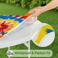thumbnail image 5 of Vibrant Tie Dye Spiral Round Fitted Tablecloth with Elastic Edge,Dining Table Cover Waterproof,Outdoor Round Tablecloth for Camping,Dining,Indoor and Outdoor, 5 of 7