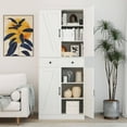 thumbnail image 4 of Costway 72" Tall Kitchen Pantry Modern Farmhouse Cupboard Cabinet with 4 Barn Doors White, 4 of 10