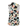 thumbnail image 2 of Whosucclay Flowers Pattern Workout Tank Tops for Ladies, Comfortable Sunscreen Half Zip Neck Athletic Tops for Tennis Hiking Fitness Outdoor, 2 of 7