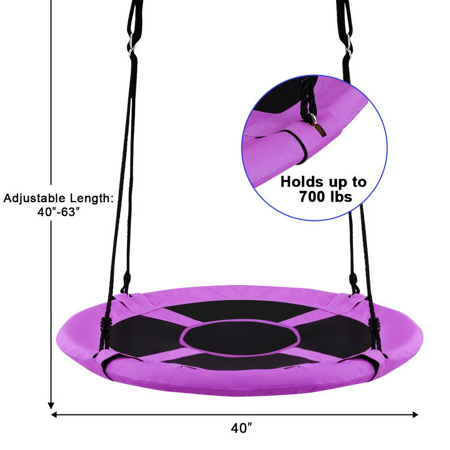 Spaco 40 Inch Flying Saucer Swing Tree Swing, Toddler Swing for Indoor Outdoor Play Set, Purple