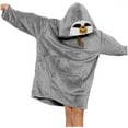 thumbnail image 2 of Kids Girls Boys Oversized Hoodie Sloth Snuggle Blanket Super Soft Warm Fleece, 2 of 5