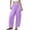 Purple, variant on Bosfbaoi Pants for Women Classic Fit Gingham Checkered Womens Pants Drawstring Expandable Waist Barrel Pants Casual Beach Vacation Trousers with Pockets