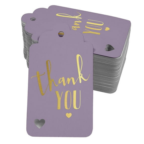 Inkdotpot ThankYou Bridal Shower-Baby Shower-Retirement-Wedding-Birthday Bottle Tag Real Gold Foil Favor Hang Tags Pack Of 50
