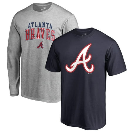 Atlanta Braves Applique - Atlanta Braves Fanatics Branded T-Shirt Combo Set - Navy/Gray