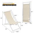 thumbnail image 2 of MoNiBloom Portable Beach Chairs Set of 2, Folding Aluminum Frame Camping Seats with Adjustable Backrest, Beige, 2 of 9