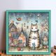 thumbnail image 2 of Kit Punto Cruz Con Gato Hilo Algodón Ecológico Bordado 11CT 40x40cm, 2 of 9
