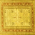 thumbnail image 1 of Ahgly Company Machine Washable Indoor Square Persian Yellow Traditional Area Rugs, 7' Square, 1 of 4