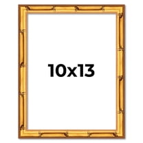 10x13 Frame Gold Bamboo Solid Wood Picture Frame | 1 Inch Moulding Width | Interior Frame Depth