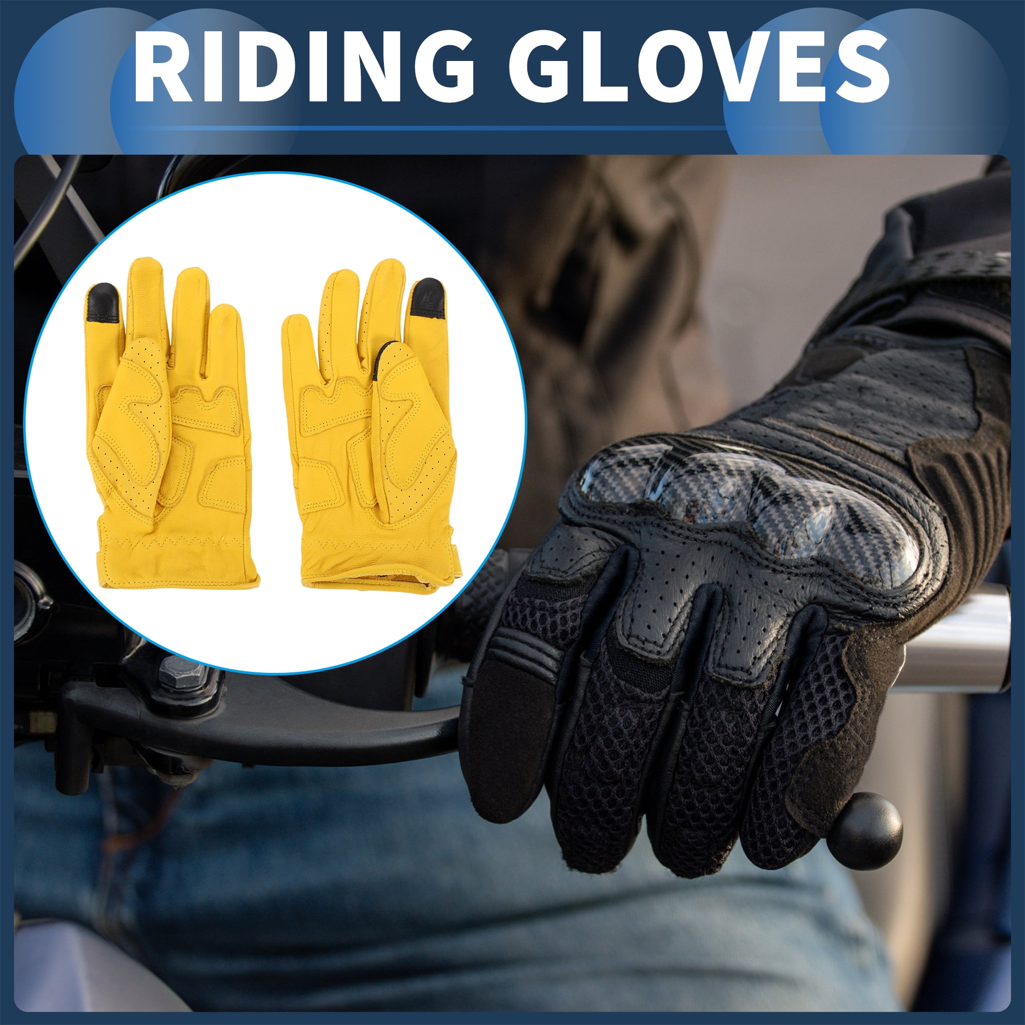 Unique Bargains Motorcycle Gloves, Off-Road Mountain Motorcross Motorbike Dirt Bike Bicycle Racing ATV UTV M 1 Pair