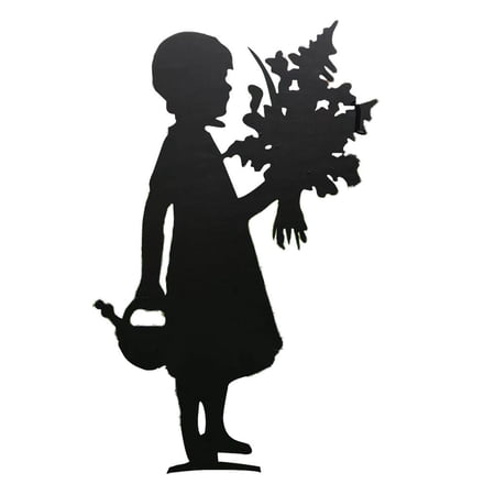 Destyer Girl Sculpture Garden Silhouette Stake Metal Sculpture for Patio Lawn Yard Decor