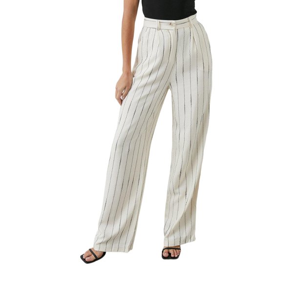 Principles - Pantalones Diseño de Rayas para Mujer (Crema)