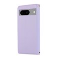 thumbnail image 3 of Wallet Case for Google Pixel 6a, Crossbody Shoulder Strap + Hand Wrist Stylish PU Leather Flip Folio Cover Stand Cards Holder Zipper Pocket RFID Blocking Phone Case for Google Pixel 6a, Purple, 3 of 8