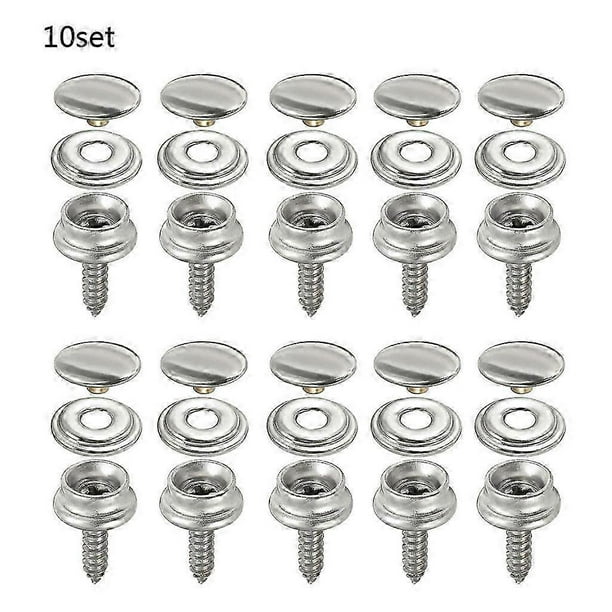 10 Sets Stainless Steel Snap Fastener Marine Yacht Boat Canvas Cover Tool Button