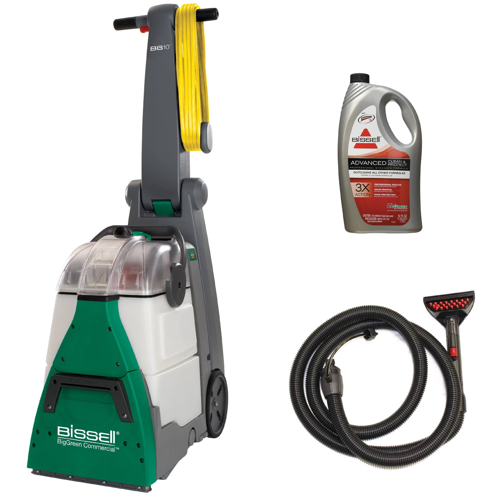 BISSELL Big Green Commercial BG10 Shampooer with Upholstery Tool Hose Kit