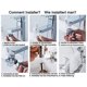 thumbnail image 5 of Juego de cabezal de ducha para lavabo de baño, ducha de mano, manguera telescópica, perfecto para lavar el cabello o limpiar el fregadero (grifo no incluido) (plata) Sailing  Electrónica, 5 of 5