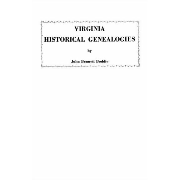 Virginia Historical Genealogies (Paperback)
