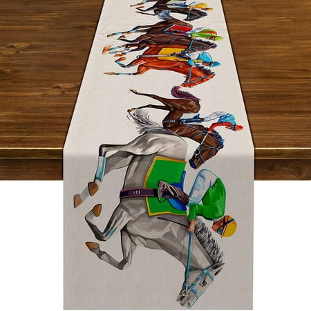 

Horse Racing Festival Table Flag Marseille Horse Racing Decoration Country Farmhouse Family Restaurant Kitchen Table Decoration Is The Gift For Horse Racing Lovers