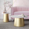 thumbnail image 2 of TOV Furniture Bleeker Table Basse Moderne en Marbre Blanc/or Brossé 16.5"H, 2 of 5