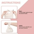 thumbnail image 4 of Muka Cotton Canvas Knot Bag, Small Knot Closure Wrist Tote Bag, Natural Wristlet Makeup Pouch, 4 of 8