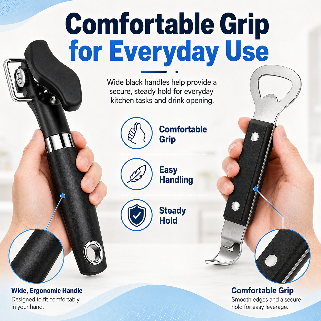 NIUTA 2-Piece Manual Can Opener and Bottle Opener Set photo 2