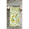 thumbnail image 3 of Ambesonne Nature Quilted Bedspread Set 2 Pcs, Lemon Woody Romantic, Twin Size, Fern Green Yellow White, 3 of 3