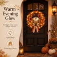 thumbnail image 6 of Scarecrow Fall Wreath for Front Door，Classic Style | Autumn Harvest Decor, Sunflower Maple Wreath,Farmhouse Burlap Bow & Leaf, 6 of 7