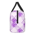 thumbnail image 4 of YFYANG Portable Waterproof Insulated Lunch Bag, Purple Watercolor Plaid Texture Reusable Cooler Bag / Picnic Bag for Adults Teens, 4 of 9