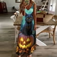 thumbnail image 3 of Halloween Ghosts Horror Pumpkin Design Sleeveless Dress Woman Fashion Long Dresses Women's Summer Suit Dress 2025, 3 of 7