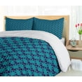 thumbnail image 5 of Ambesonne Navy Blue Duvet Cover Sets, Exotic Jungle Leaf Motifs, 2-King, Dark Seafoam Indigo, 5 of 7
