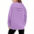 thumbnail image 4 of Zip Up Hoodie Women Long Sleeve Plus Size Plain Hooded Sweatshirts Fall Winter Trendy Casual Jacket with Pockets Shirts(Purple,XL), 4 of 6