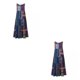 thumbnail image 3 of Minnieouse Vestido estampado Vestido maxi sin mangas Vestido de verano estilo bohemio Vestido maxi sin mangas O-cuello Cintura alta Type3 NO3, 3 of 6