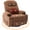 Brown, variant on Comfy Recliner Chair with Massage & Heat, 360° Swivel Rock Recliner with Overstuffed Arms, 2 Cup Holders & Side Pocket for Living Room