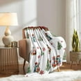 thumbnail image 3 of Pink Flamingo Throw Blanket, Christmas Blanket, Hibiscus Green Palm Leaf Tropical Xmas Gifts Holiday Blanket, White Blanket, Soft Flannel Fleece Blanket for Couch, Sofa, 30"x40"(Baby Size), 3 of 5
