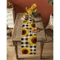 thumbnail image 4 of Hokiten Table Runners 36 Inches Long Dress Scarves, Yellow Sunflower Farmhouse Kitchen/Dining Table Runner, Short Coffee Tablerunners, White Black Checkered Retro Art 13x36 Inch, 4 of 7