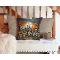 thumbnail image 3 of Calaveras Sugar Skulls Spooky Halloween Fabric Decorative Pillow 14 in x 14 in, 3 of 4