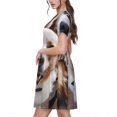 thumbnail image 2 of Disketp Realistic Cute Puppy para Vestido de Manga Corta para Mujeres, Vestidos de Verano para Mujeres, Casual y Holgado para la Playa, 2 of 6