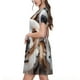 thumbnail image 2 of Disketp Realistic Cute Puppy para Vestido de Manga Corta para Mujeres, Vestidos de Verano para Mujeres, Casual y Holgado para la Playa, 2 of 6