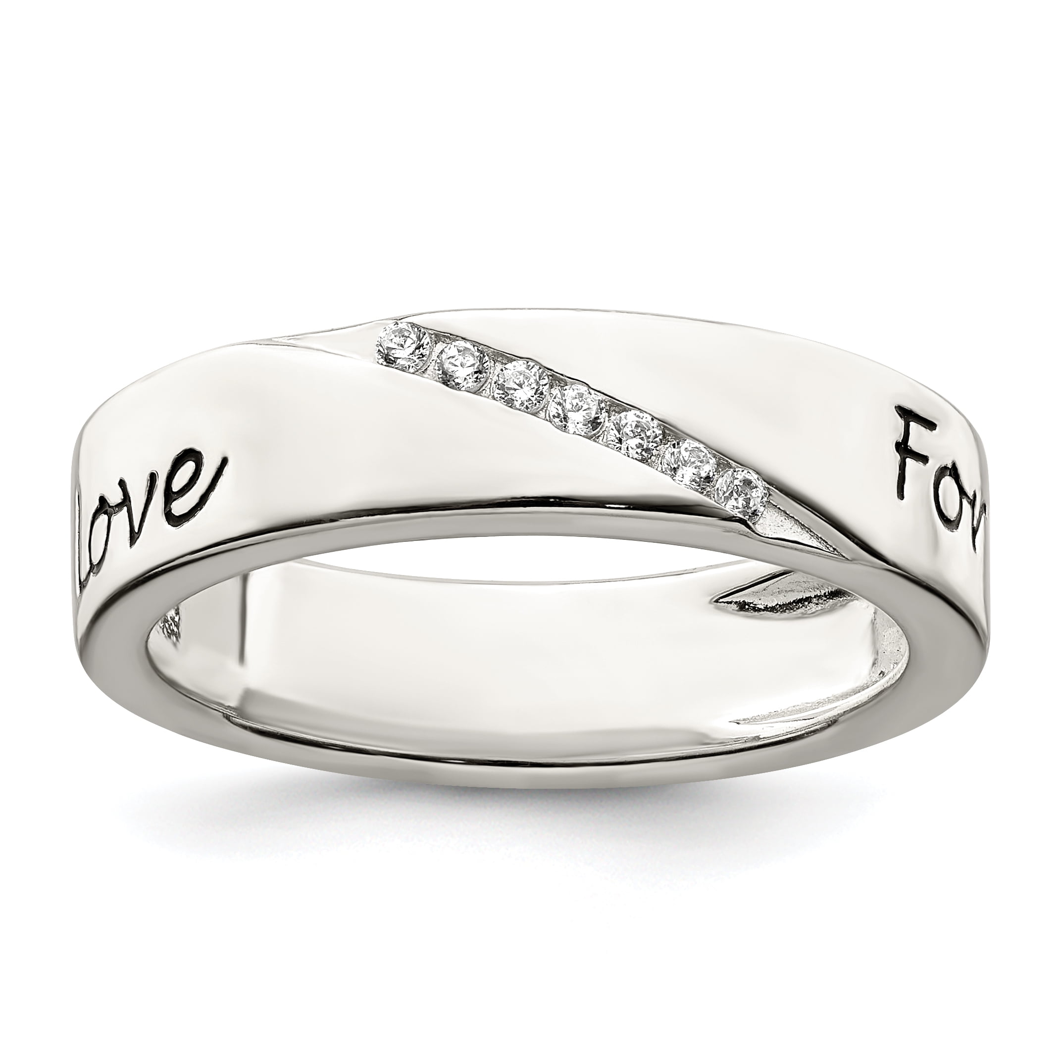 925 Sterling Silver Cubic Zirconia Cz Band Ring Fine Jewelry For Women Gifts For Her 925 Sterling Silver Cubic Zirconia Cz Band Ring Fine Jewelry For Women Gifts For Her