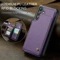 thumbnail image 2 of ShieldPlus for Samsung Galaxy A15 5G Wallet Case with Card Holder, RFID Blocking for Galaxy A15 Case for Women Men, Durable Kickstand Shockproof Phone Case for Samsung Galaxy A15 5G,Purple, 2 of 8