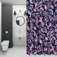 thumbnail image 3 of Shower Curtain, Abstract Vintage Paisley Waterproof Fabric Bathroom Shower Curtains Set with Hooks,72 X 72 Inch Long, Boho Floral Texture Midnight Blue, 3 of 9