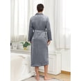 thumbnail image 5 of Men's Long Thick Velvet Bathrobe With Simple Dark Collar, Coral Fleece, Autumn And Winter, 5 of 5