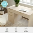 thumbnail image 4 of Martha Stewart Home Office Modular Single-Drawer Desk with 3 Drawer File Cabinet in Light Natural with Brushed Gold Hardware, 4 of 10