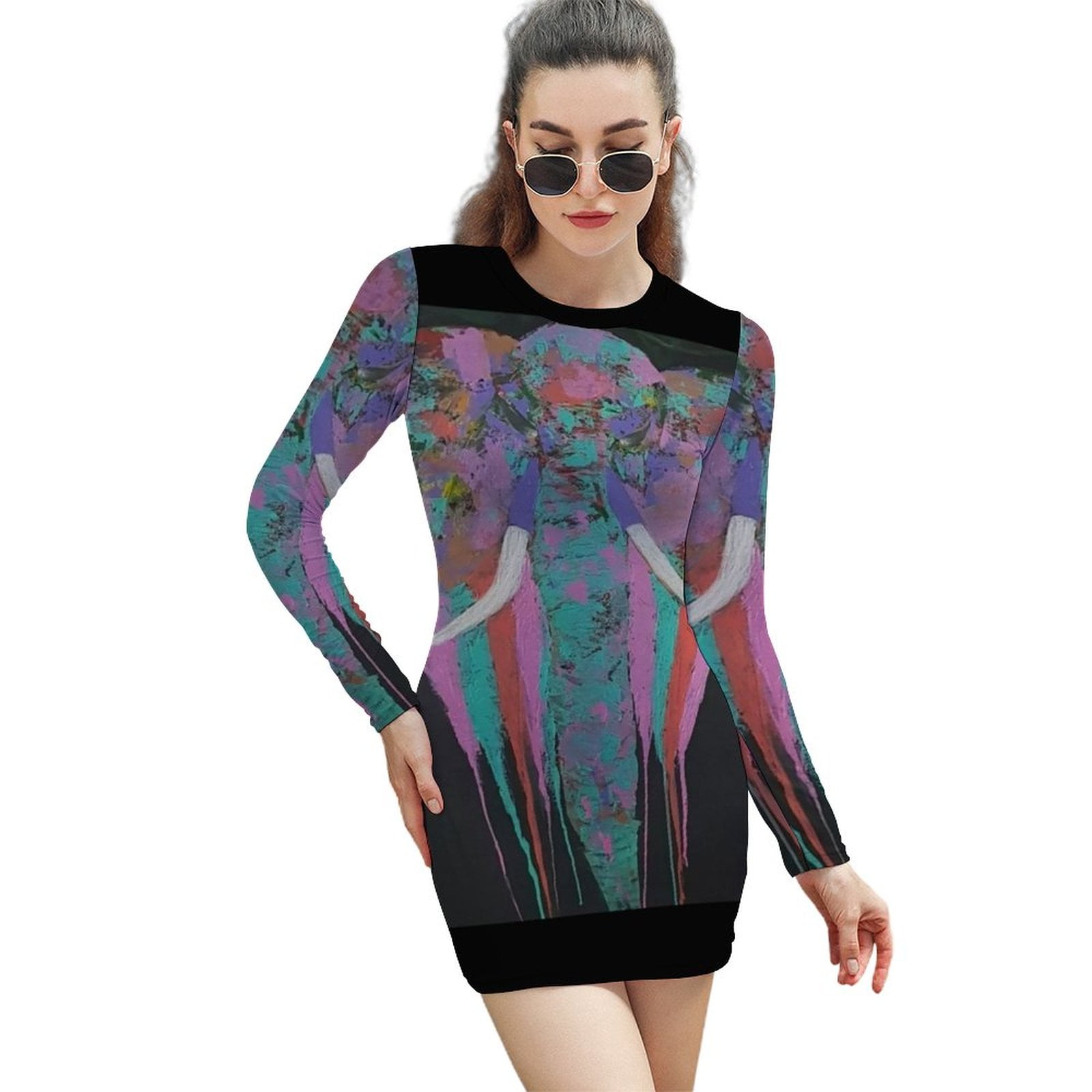 Jumbo The Leader For All Jumbo Lovers Women Long Sleeves Dress A-Line Y2K  Dresses Women'S Dress Long Sleeve Elephant Banksy - Walmart.ca