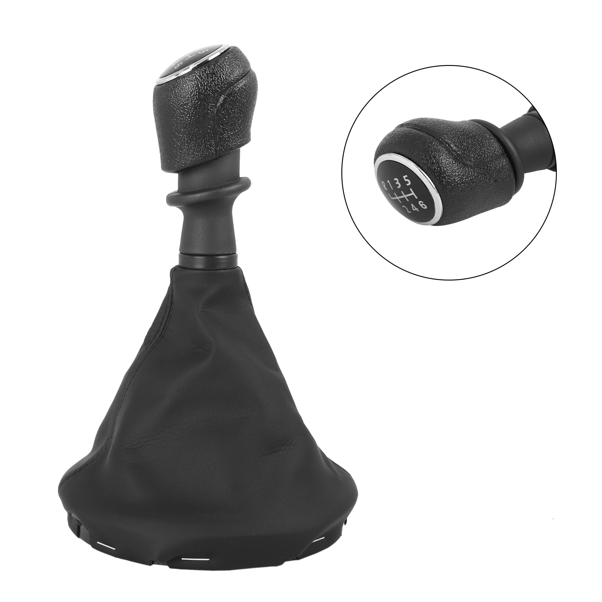 Car Auto 6 Speed Gear Shift Stick Knob Boot Cover Black for VW T5 2003-2011