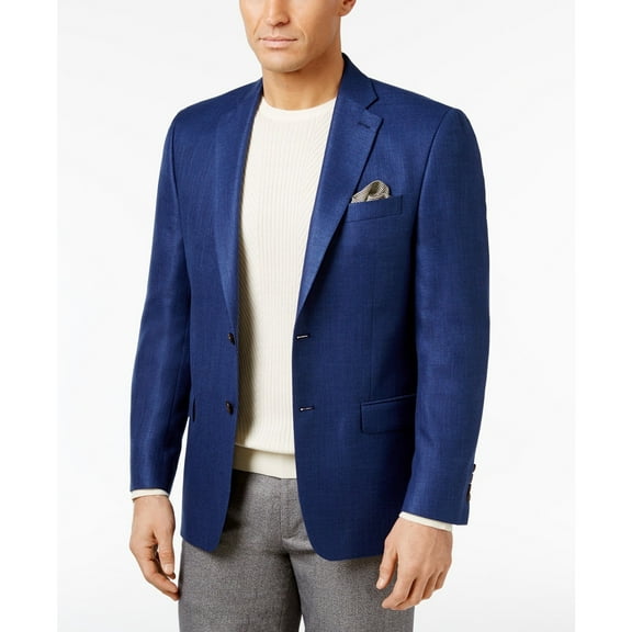 Lauren Ralph Lauren Men Classic-Fit Neat UltraFlex Sport Coat Blue 36S B4HP $295