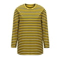 thumbnail image 6 of Aboser 3/4 Sleeve Womens Tops Trendy Striped Print Shirts Loose Fit Crewneck T Shirt Three Quarter Length Sleeved Tshirts Comfy Casual Basic Tees Going Out Top, 6 of 6