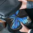 thumbnail image 4 of JRXY Blue Butterfly Blue Flowers Black Background Neoprene Laptop Handle Bag 17inch, 4 of 5