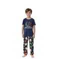 thumbnail image 3 of REORIAFEE Christmas Pajama Sets 2 Piece Kids Boys Girls Loungewear Long Sleeve Top and Pant Santa Graphic Soft Sleepwear Blue 2-10T, 3 of 8