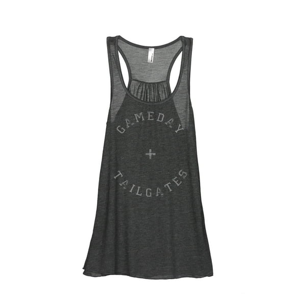Thread Tank Gameday And Tailgates Women's Sleeveless Flowy Racerback Tank Top Charcoal Small